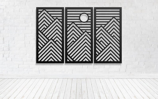 ABSTRACT MOUNTAIN 3-PANEL SET