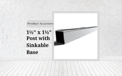 1-1/2" x 1-1/2" ALUMINUM POST SINKABLE BASE