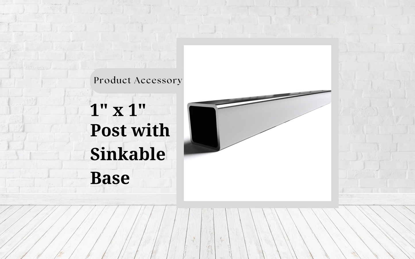 1.00" X 1.00" ALUMINUM POST SINKABLE BASE