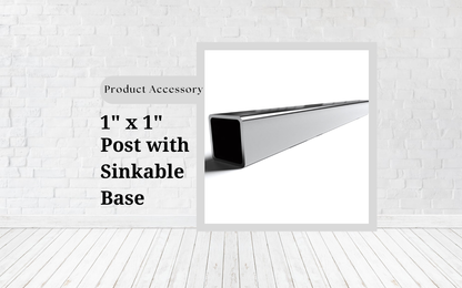 1.00" X 1.00" ALUMINUM POST SINKABLE BASE