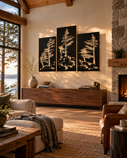 Wispy Pines 3-Panel Decorative Privacy Screen