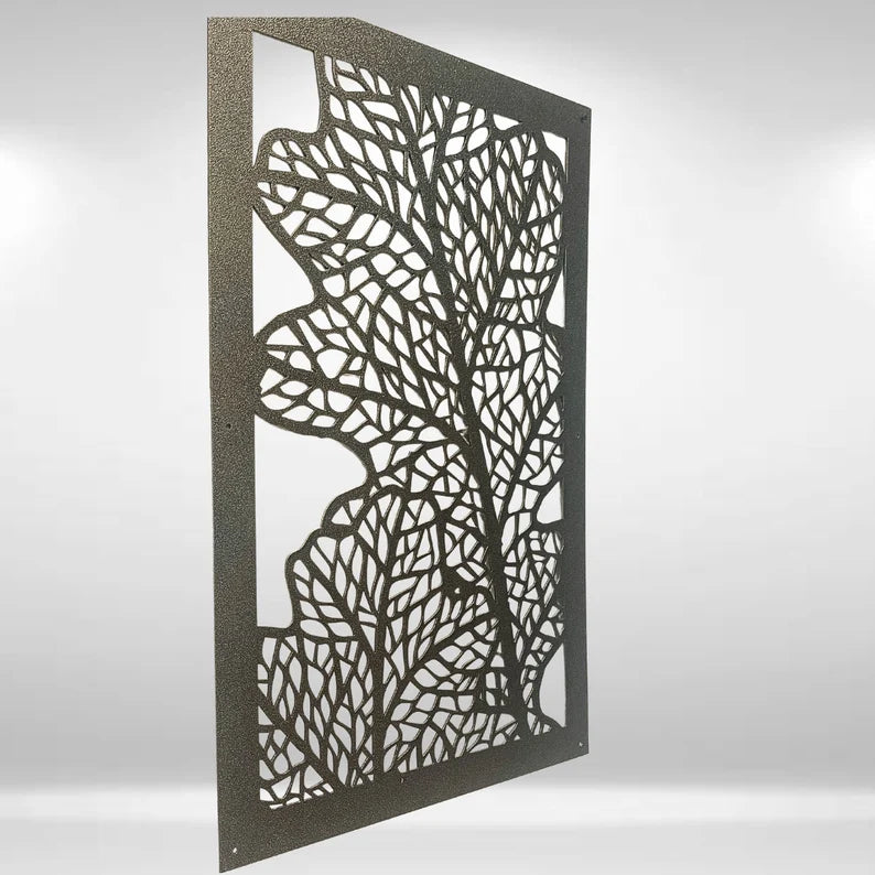 Oak Leaf Vein 24"W x 36"H Limited Edition Colour: Gold Vein, Privacy Screen, Decorative Panel, Indoor Outdoor