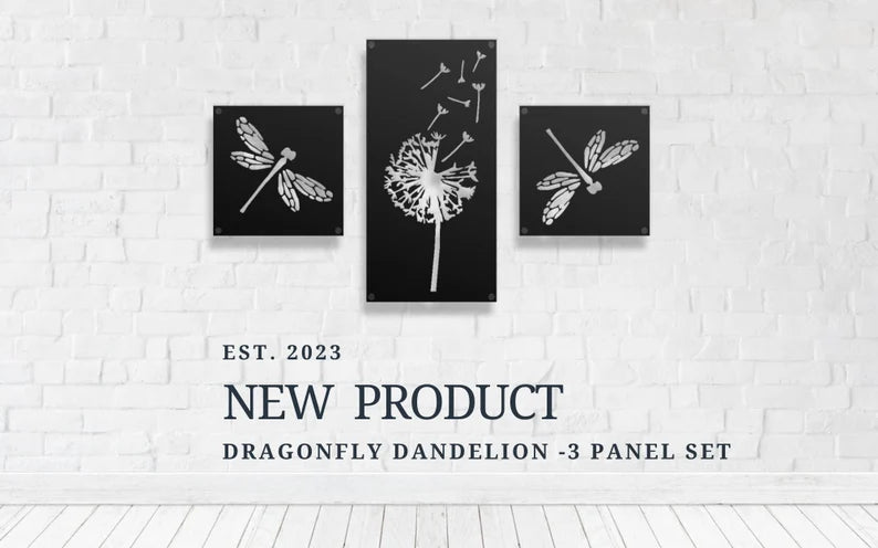 DRAGONFLY DANDELION MULTI PANEL SET