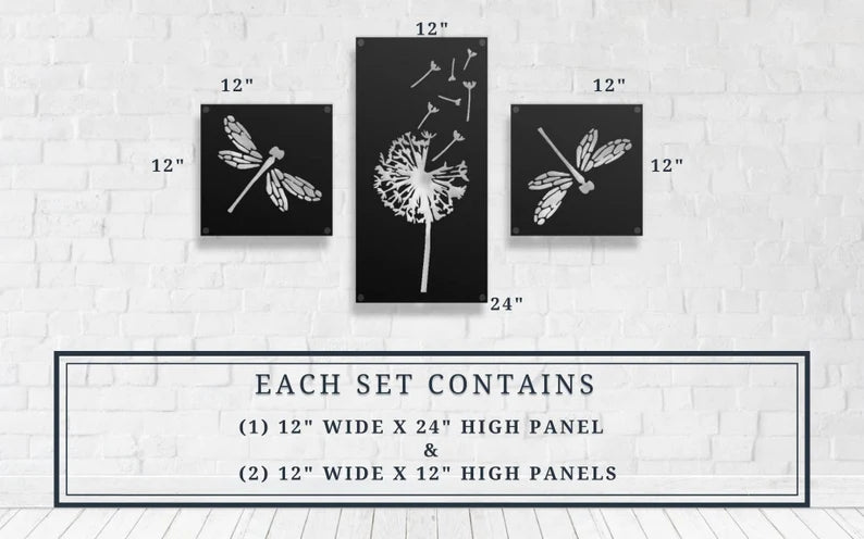 DRAGONFLY DANDELION MULTI PANEL SET