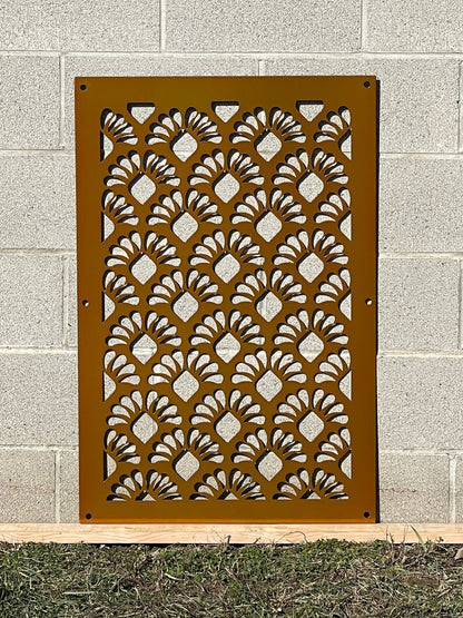 East2 24" x 48" Limited Edition Colour Transparent Gold with Wall Standoffs ,Metal, Art Deco Decorative Panel